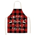 thumbnail image 1 of Oleegame 1PC Pretty Apron Christmas Kitchen Cooking Aprons Plaid Aprons Adjustable Buffalo Plaid Baking Apron, 1 of 7