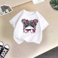 thumbnail image 5 of LUOGENLI T-Shirt pour Filles Enfant Filles Mignon Imprimé Graphique Col Rond Manche Courte Tee Été Décontracté Chemise Hauts Maxi Hauts Ensemble Boho Blanc 7-8 Ans, 5 of 5