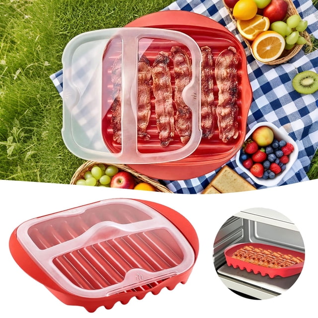 Product Category Baking Trays & Trays – Microwave Tray with Lid Splatter Guard for Easy Kitchen Cooking Bakeware Dishwasher Safe Tray Design