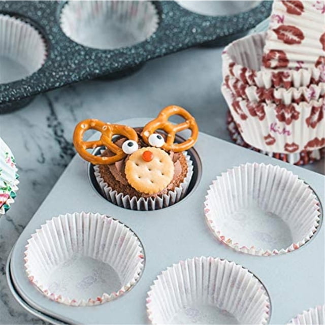 Japceit Christmas 100 Oil Proof Paper Cups Muffin Cup Oil Baking Utensils Baking Paper Cake Paper Holder