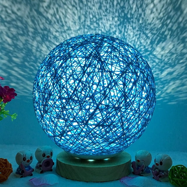 ABPWLY 3D USB Charging LED Rattan Night Table Desk Lamp Clearance Modern Table Lamp Canada Days Small Desk Lamp Small Desk Lamp