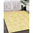 thumbnail image 2 of Ahgly Company Indoor Round Abstract Mustard Yellow Oriental Area Rugs, 3' Round, 2 of 6