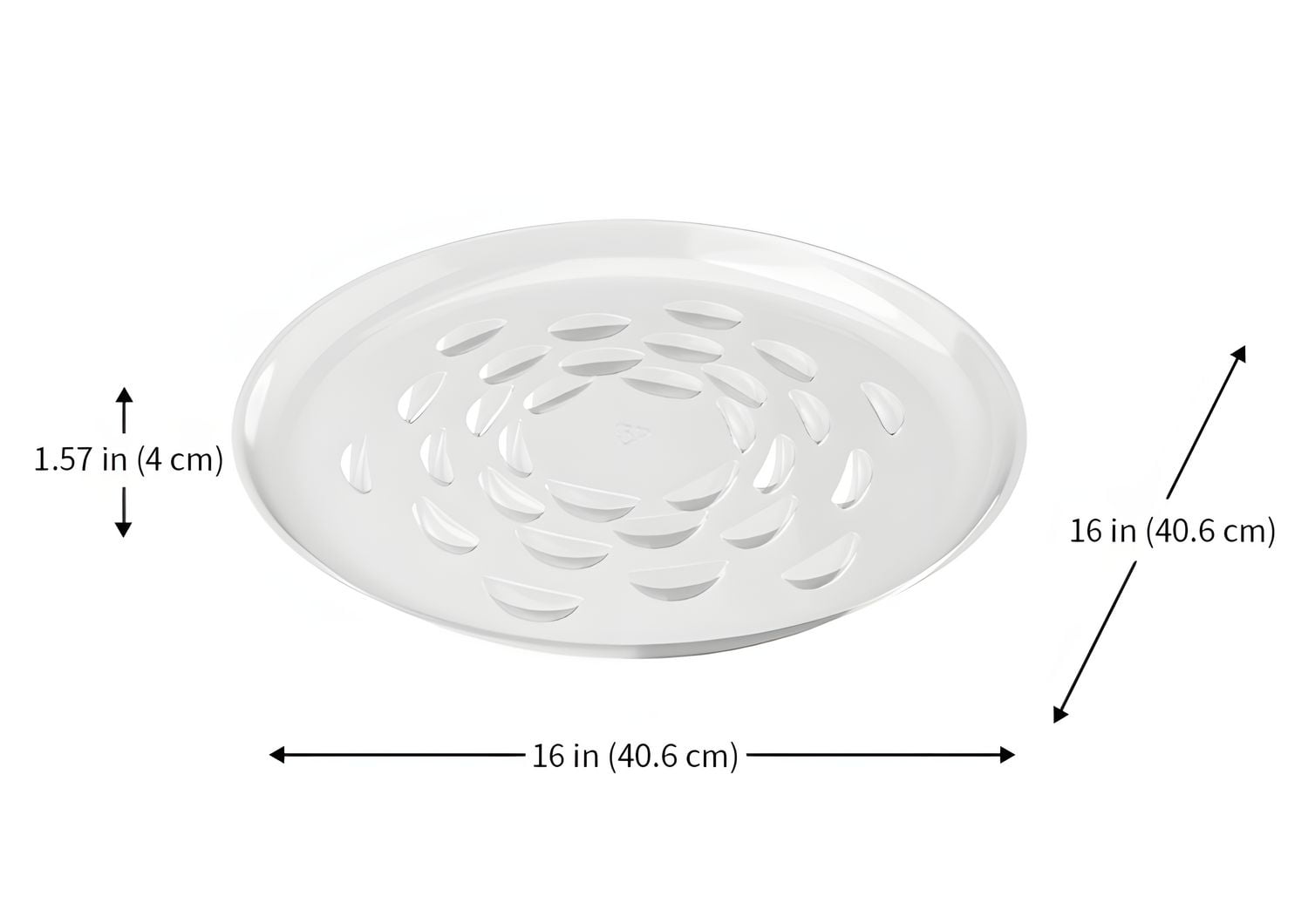 Soucoupe de protection de sol Hometrends, plateau rond en plastique transparent de 40 cm (16 pouces), idéal pour les pots de fleurs à l'intérieur et à l'extérieur.