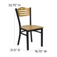 thumbnail image 2 of HERCULES Series Black Slat Back Metal Restaurant Chair - Natural Wood Back & Seat, 2 of 9