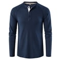 thumbnail image 1 of CEHVOM T-shirt Ample à Manches Longues pour Homme, Col Rond, Couleur Unie, Chandail de Base, 1 of 5