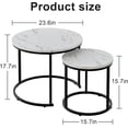 thumbnail image 3 of Coffee Table Nesting Set of Side Set Golden Frame Circular Round and Marble Pattern Wooden Tables Living Room Bedroom Apartment Modern Industrial Simple Nightstand, 3 of 10