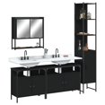 thumbnail image 1 of vidaXL 4 Piece Bathroom Furniture Set Black Engineered Wood, 1 of 5