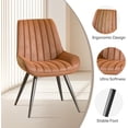 thumbnail image 3 of Hawsaiy Dining Chairs Set of 2,Mid Century Modern Kitchen Chairs,Upholstered Fabric Armless Dinning Side Chairs with Back and Metal Legs for Kitchen,Dining Room,Living Room, Brown, 3 of 7