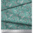 thumbnail image 2 of Soimoi Rayon Fabric Leaves & Floral Block Print Sewing Fabric Yard 56 Inch Wide, 2 of 3