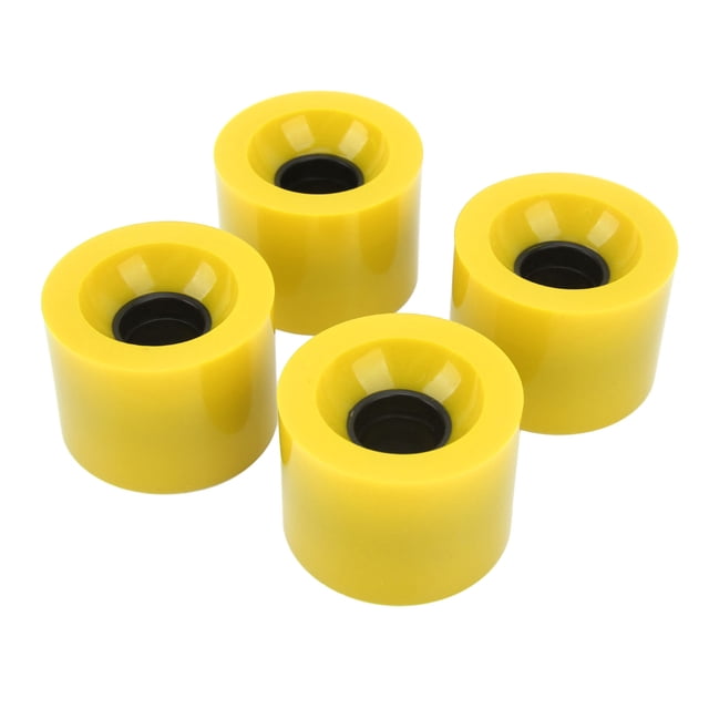 Roues de Planche à Roulettes, Haute Résistance à l'Usure Roue de Planche de Surf Terrestre à Faible Bruit pour Rampe Trottoir Ciment Route Jaune