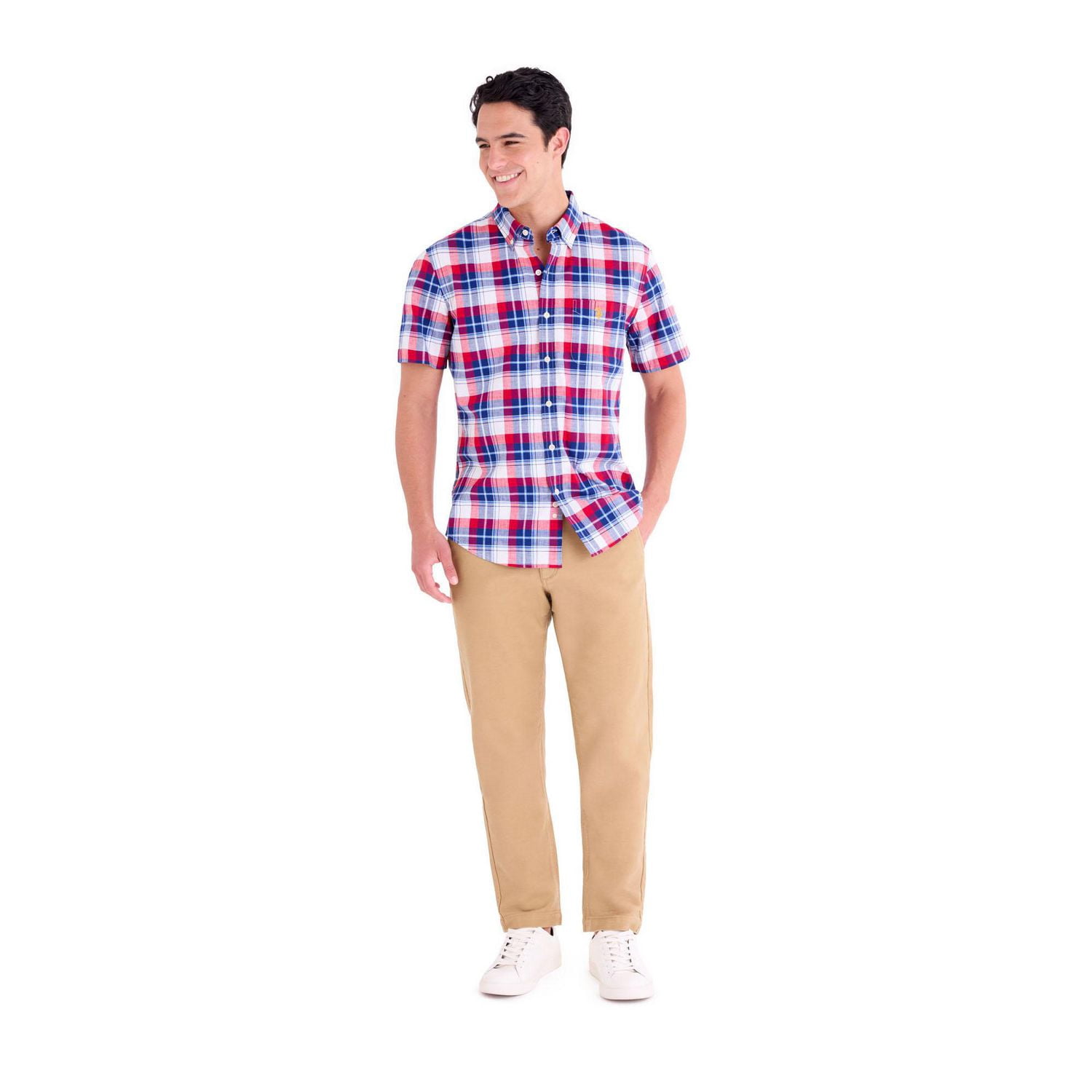 U.S. Polo Assn. Chemise boutonnée à manches courtes pour hommes