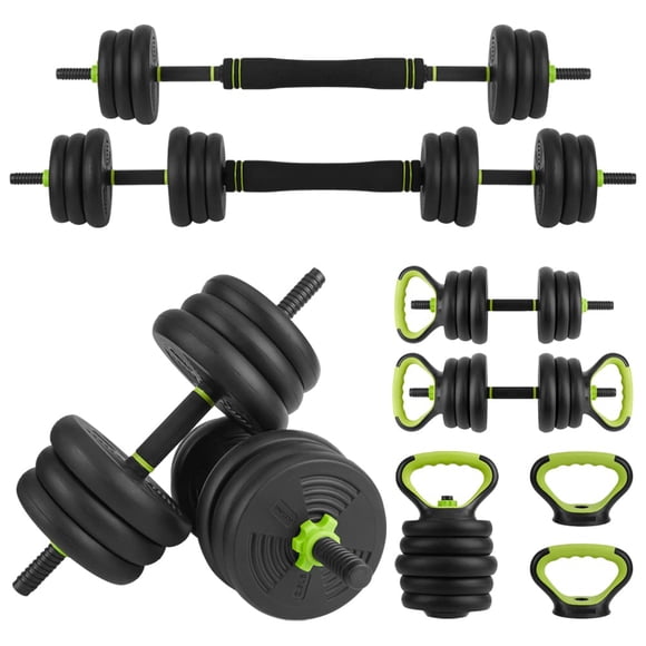 44 66 88 lbs Adjustable Dumbbell Set 4 in 1, Convertible Kettlebell Barbell Push Up Stand with ABS Coated Anti Roll Plates, PE Grip Home Gym Strength Training Equipment for Women Men