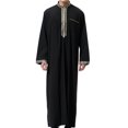 thumbnail image 4 of Birdeem Robe Musulmane pour Hommes Robe Arabe Mi-Longue Style Long Manches Longues Brodée Col Montant Poche Longue Chemise Mode Décontractée, 4 of 9