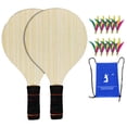 thumbnail image 4 of jinwen 2 Pieces Kids Badminton Paddle Set Pickleball Physical Exercise Toys Badminton Racket Shuttlecock Paddle Set for Beach Family 10 Small Balls, 4 of 9