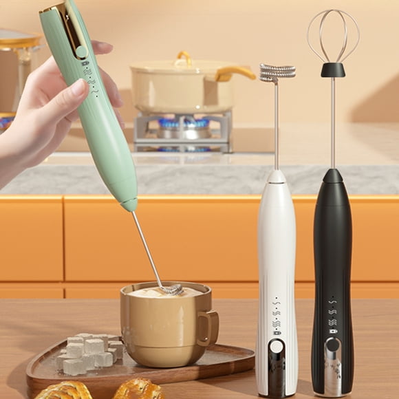 Lubelski Powerful Electric Milk Frother High-Speed Motor One-key Start Handheld Egg Blender Coffee Mixer Wand Kitchen Tool