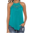 thumbnail image 2 of Timegard Tank Tops for Women Lace Ruched Loose Comfy Sleeveless Tops Irregularly Summer Beach Vacation, 2 of 6