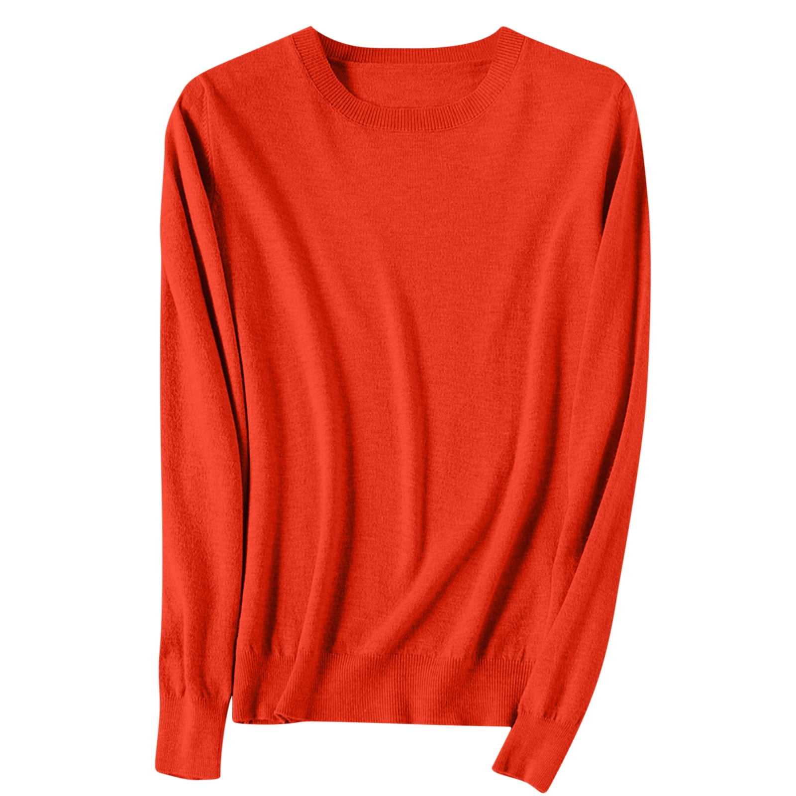 Timegard Chandails pour Femmes Col Ras du Cou Chandail en Tricot Confortable Automne Hiver Décontracté Couleur Unie Manches Longues
