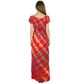 thumbnail image 4 of Bimba Robe Maxi en Rayonne Rouge pour Femmes Teinture sur Nœuds Robe d'Été avec Fente Tenue de Villégiature, 4 of 7