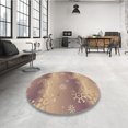 thumbnail image 4 of Ahgly Company Tapis d'Intérieur Lavable en Machine Carré Transitionnel Amande Foncé, 4 Pieds Carré, 4 of 7