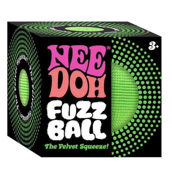 NeeDoh Fuzz Ball , STRESS BALL RELIEVE, SENSORY FIDGET, GREEN