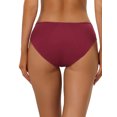 thumbnail image 3 of INSPIRE CHIC Women's Period Underwear Mid-Rised Hipster Panties, Available in Plus Size S Burgundy, 3 of 4