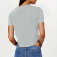 thumbnail image 4 of Yuyuzo Hauts Courts pour Femmes T-Shirts à Manches Courtes Col Rond Hauts de Sortie T-Shirts Unis Hauts, 4 of 7