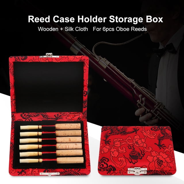Oboe Reeds Box, Cover Reed Case Clarinet And Saxophone Wooden Oboe Reeds Case, For Prevent Reeds From Moisture For 6pcs Oboe Reeds