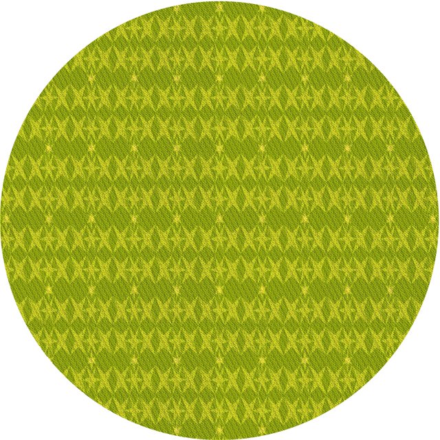 Ahgly Company Machine Washable Indoor Round Transitional Neon Yellow Green Area Rugs, 6' Round