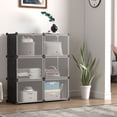 thumbnail image 3 of Costway Portable Shoe Rack Organizer 12-Cube 48 Pair Shoe Shelf Storage Cabinet w/Hook, 3 of 10