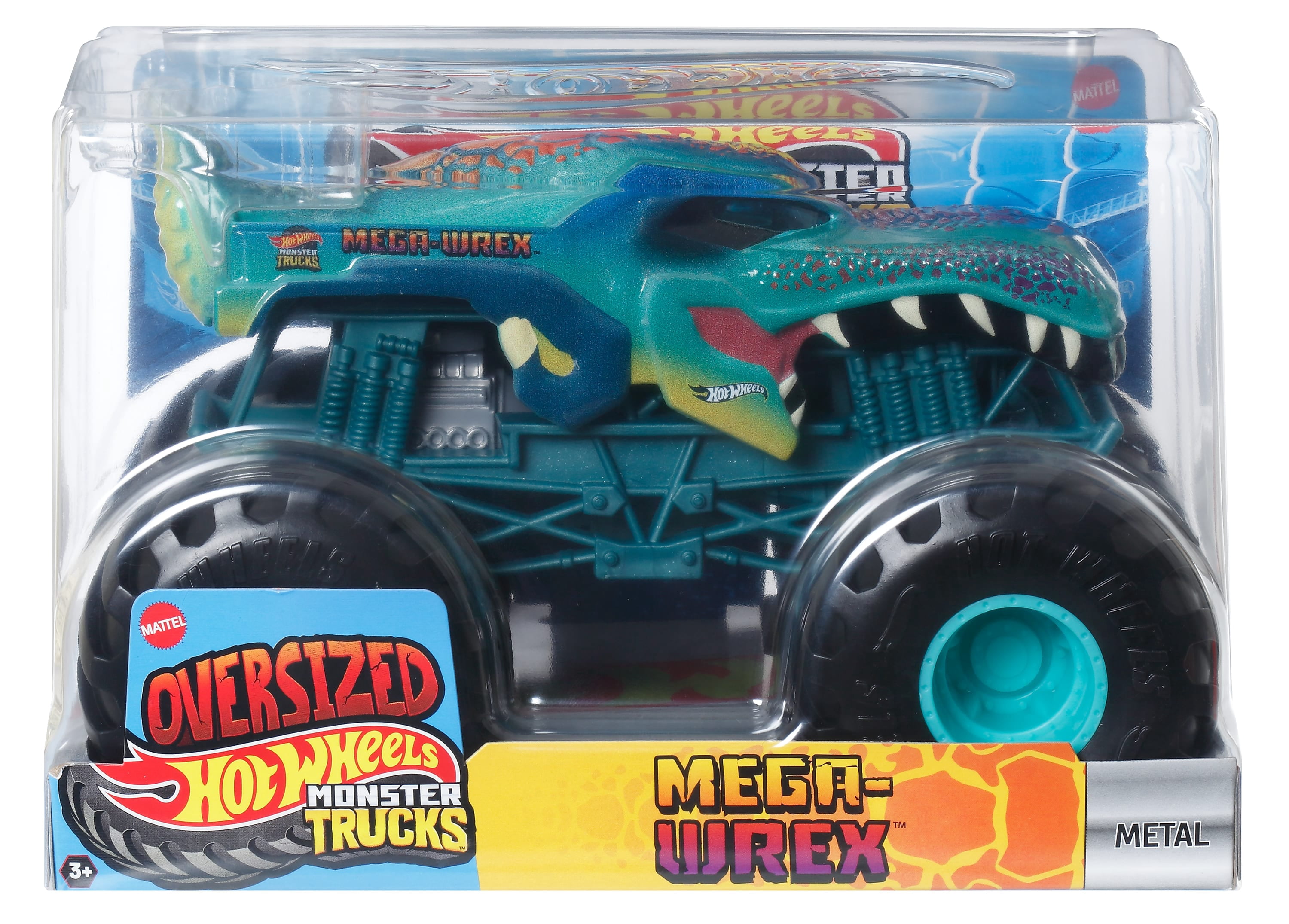 Hot Wheels Monster Trucks, Oversized Monster Truck in 1:24 Scale, Mega-wrex