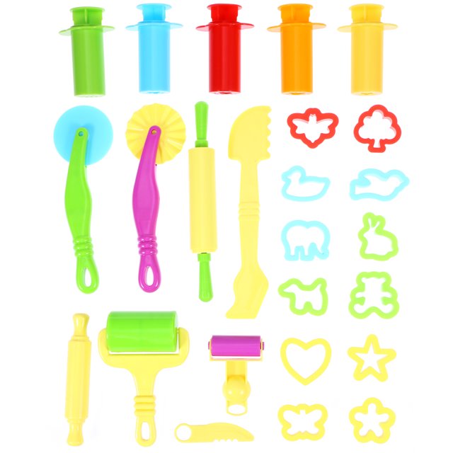 Ensemble de 20 Pcs d'Outils Intelligents pour Pâte avec 5 Pcs d'Outils d'Extrudeuse (Couleur Aléatoire)