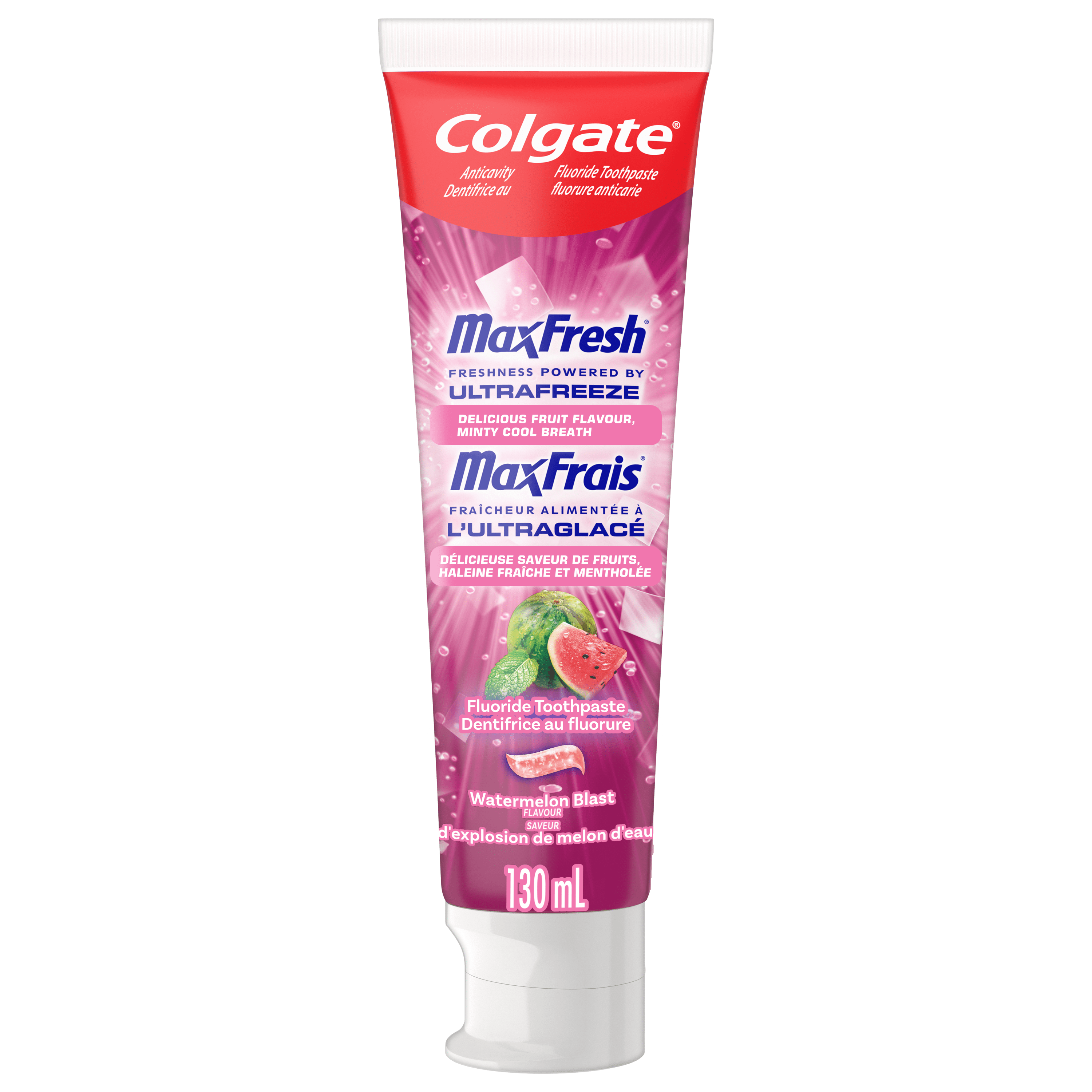 Colgate MaxFrais Dentifrice au Fluorure, Explosion de Melon d'Eau à la Menthe, 130 ml