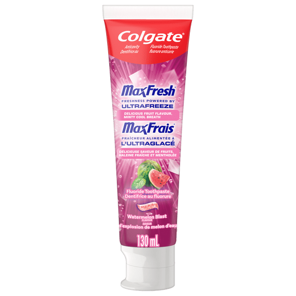 Colgate MaxFresh Fluoride Toothpaste, Watermelon Blastwith Mint, 130 ml
