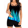 thumbnail image 1 of Betiyuaoe Tankinis pour Femmes Maillots de Bain Taille Ensemble Pièce Robe de Bain Imprimé Deux Plus Dos à Bretelles Maillots de Bain Ensemble Maillots de Bain, 1 of 7