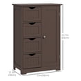 thumbnail image 3 of kleankin Armoire de Rangement de Salle de Bain avec 4 Tiroirs et Tablette Ajustable, Brun, 3 of 10