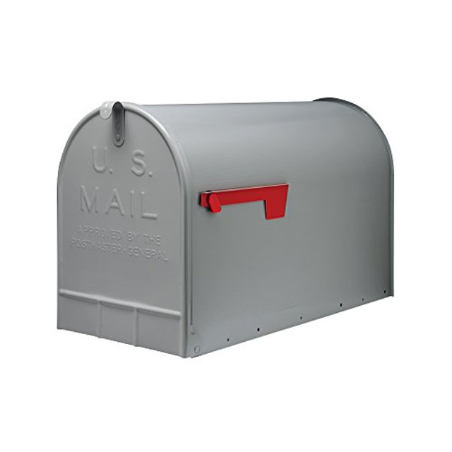 Gibraltar Stanley (ST200000) Post Mount Jumbo Mailbox, Galvanized Steel - Silver Gray