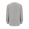 thumbnail image 4 of Meichang Women Tops Plus Size Square Neck Puff Long Sleeve Shirts Ribbed Knit Pullover Solid Loose Fit Side Slit Hem Blouses Business Casual Spring Tops, 4 of 5