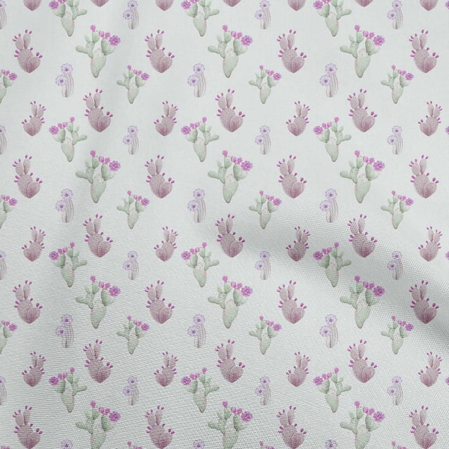 oneOone Silk Tabby Pink Fabric Cactus Craft Projects Decor Fabric Printed By The Yard 42 Inch Wide