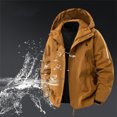 thumbnail image 2 of LNWUY Manteau Imperméable de Randonnée pour Homme avec Fermeture Éclair, Poche, Coupe-Vent, Camping, Vélo, Course, Randonnée, Manteaux Brun G, 2 of 9