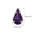 thumbnail image 2 of Unique Bargains 20Pack Teardrop Sew on Rhinestone - 13x8mm Glass Teardrop Crystal Rhinestones in Gold Prong Setting (Dark Purple), 2 of 7