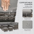 thumbnail image 4 of Outsunny 6 Pieces Patio Dining Set Wicker Outdoor Furniture Set, 4 of 10
