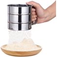 thumbnail image 1 of Flour and powdered sugar sieve, with handle, stainless steel, silver, 1 of 4