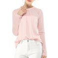 thumbnail image 1 of INSPIRE CHIC Blouses Décontractées pour Femmes à Col Rond en Dentelle Florale à Manches Longues en Chiffon, 1 of 5