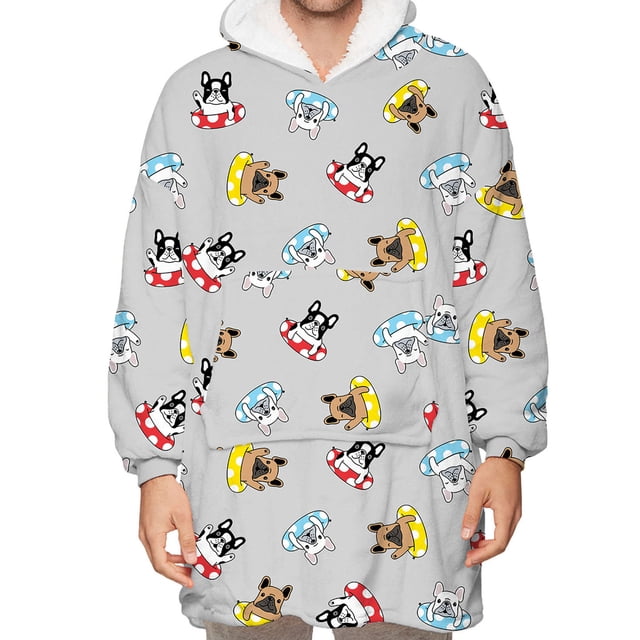 Fortune Matching Family Wearable Blanket Oversized Hoodies Pullover Christmas Pajama