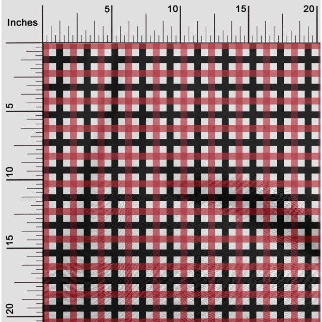 oneOone Cotton Poplin Fabric Gingham Check Printed Craft Fabric BTY 42 Inch Wide