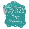 thumbnail image 1 of Inkdotpot Pack Of 50 Happy Birthday Paper Tags DIY Craft Bracket Shape Real Silver Foil Hang Tags, 1 of 6