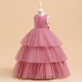 thumbnail image 2 of AJIWYH Robe pour Enfants, Robe de Fête pour Enfant Gâteau Mode Robe Douce, Robe Arc-en-Ciel pour Filles Rose Vif pour 8-9 Ans, 2 of 4