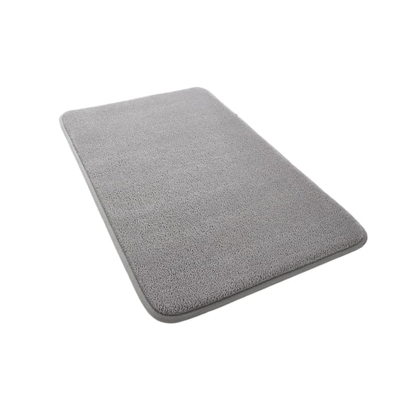 Ohufall Solid Color Fleece Shower Rug Washable Rugs Absorbent Non Slide Bath Mats For Bathroom Toilet Shower Room