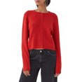 thumbnail image 1 of Gupgi Cardigan Tricoté Uni pour Femmes, Chandails à Boutons devant, Col Rond Décontracté, Manches Longues, Hauts en Tricot, 1 of 9