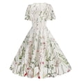 thumbnail image 1 of Robe d'Été pour Femmes 2024 Mode Grande Taille Robe de Soirée Brodée Manches Courtes Col Ras du Cou Robe Rabais de 50 % Liquidation!, 1 of 6